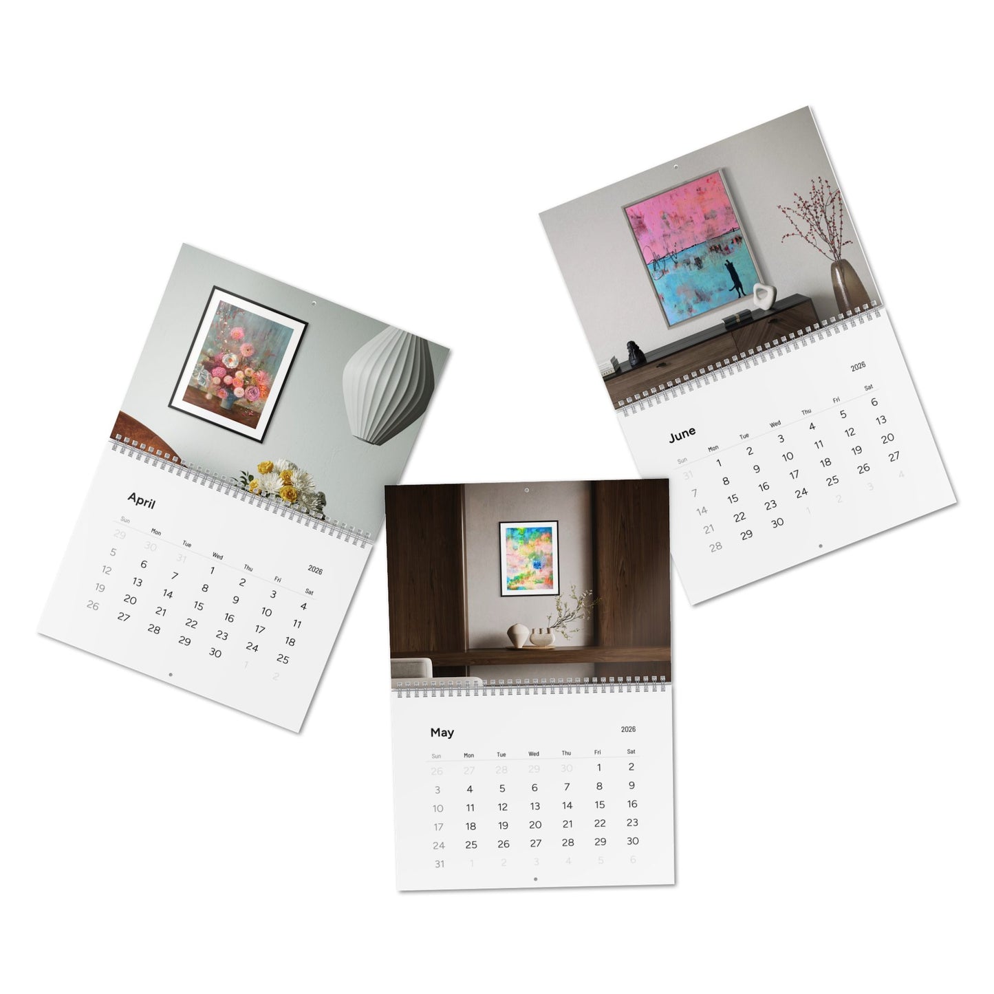 2026 Art Wall Calendar — Monthly Photo Calendar with Kaori Lockwood Art