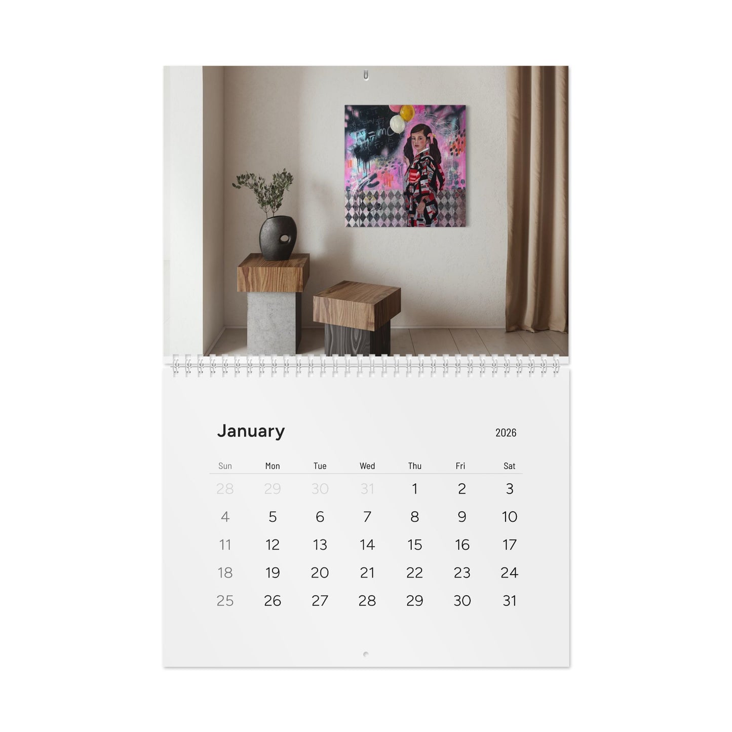 2026 Art Wall Calendar — Monthly Photo Calendar with Kaori Lockwood Art