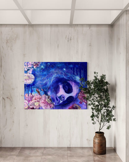 I Touched the Universe - Contemporary Portrait Art (Canvas Print)