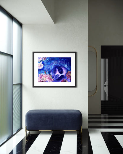 I Touched The Universe - Colourful Portrait Art Print (Paper Print)