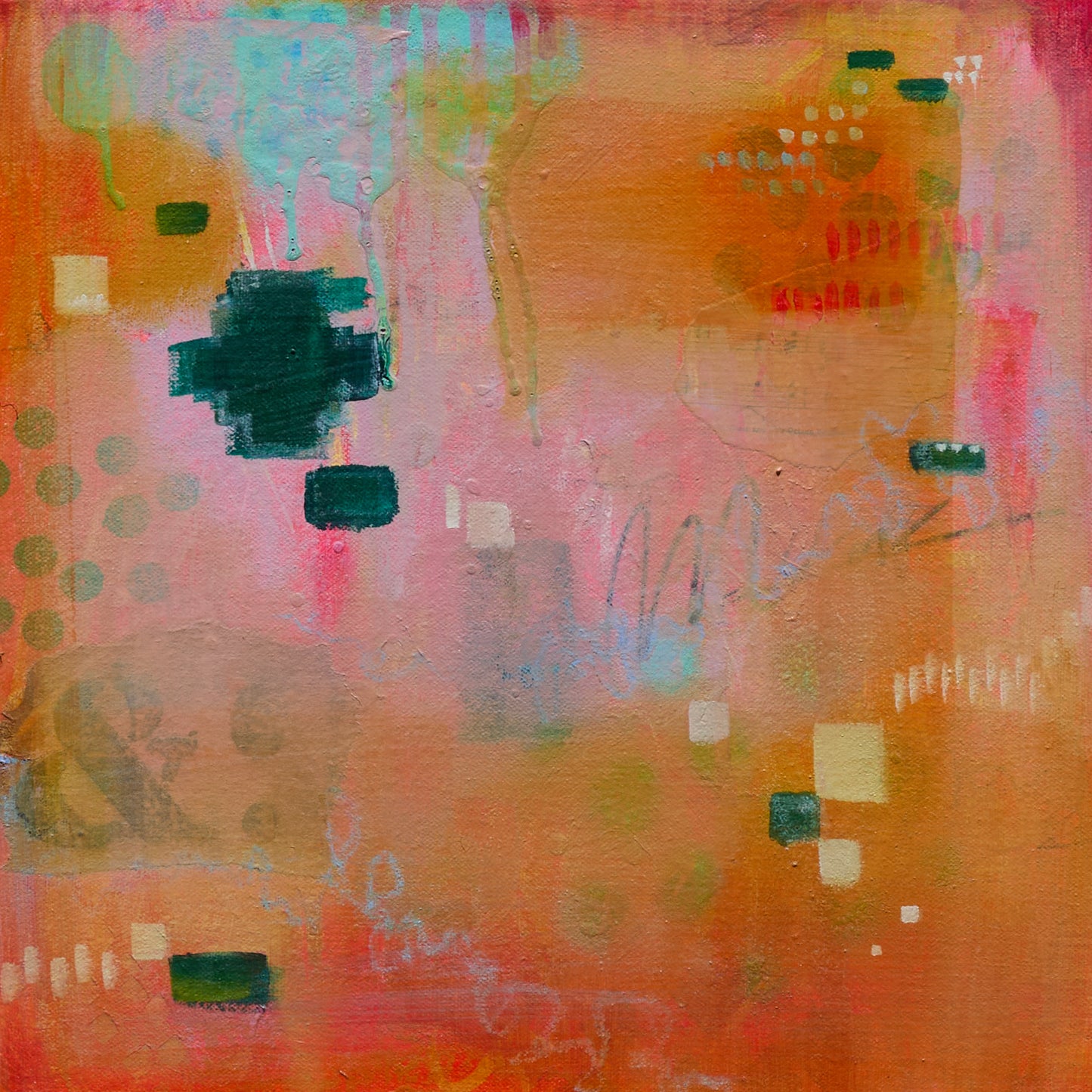 Energy - Coral Abstract Painting (Paper Prints)